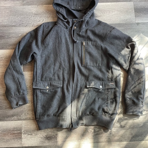 Rip Curl Men's Charcoal Zip-Up winter coat — winter jacket - Picture 1 of 2